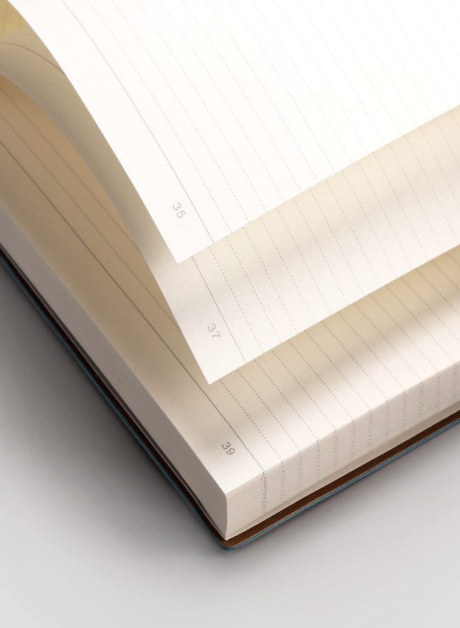 EMSHOI College Ruled Composition Notebook - Large B5 Notebook Lined Journal Leather with Free Sticky Notes, 204 Numbered Pages,100gsm Thick Lined Paper, Softcover, 7.5"x10"-Khaki - Image 3